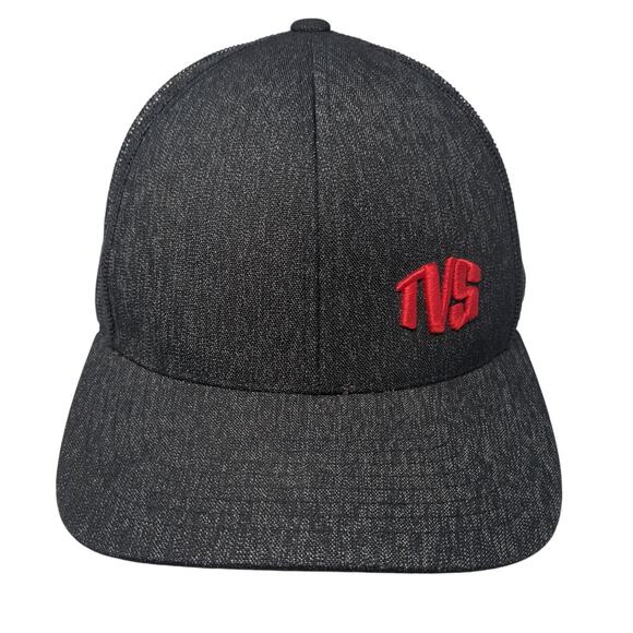 TVS Snapback Trucker Hat Black One Size Adjustable Mesh Back Pacific Headwear - Picture 1 of 10